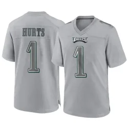 Youth Jalen Hurts Philadelphia Eagles No.1 Game Atmosphere Fashion Jersey - Gray