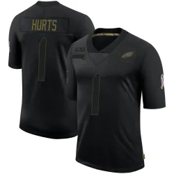 Youth Jalen Hurts Philadelphia Eagles No.1 Limited 2020 Salute To Service Jersey - Black
