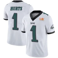 Youth Jalen Hurts Philadelphia Eagles No.1 Limited Vapor Untouchable Super Bowl LIX Jersey - White