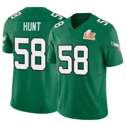 Youth Jalyx Hunt Philadelphia Eagles No.58 Limited Kelly Alternate Vapor F.U.S.E. Super Bowl LIX Jersey - Green