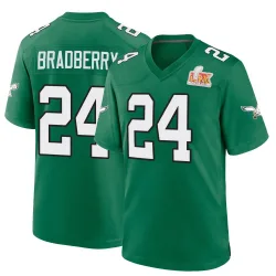 Youth James Bradberry IV Philadelphia Eagles No.24 Game Kelly Alternate Super Bowl LIX Jersey - Green