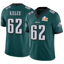 Youth Jason Kelce Philadelphia Eagles No.62 Limited Vapor F.U.S.E. Super Bowl LIX Jersey - Green