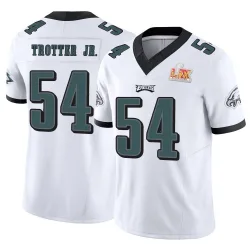 Youth Jeremiah Trotter Jr. Philadelphia Eagles No.54 Limited Vapor F.U.S.E. Super Bowl LIX Jersey - White