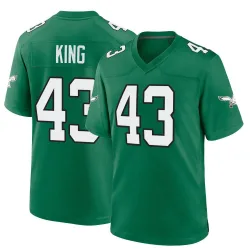 Youth Johnny King Philadelphia Eagles No.43 Game Kelly Alternate Jersey - Green