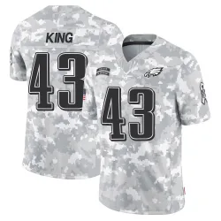 Youth Johnny King Philadelphia Eagles No.43 Limited 2024 Salute to Service Jersey - Arctic Camo