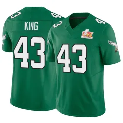 Youth Johnny King Philadelphia Eagles No.43 Limited Kelly Alternate Vapor F.U.S.E. Super Bowl LIX Jersey - Green