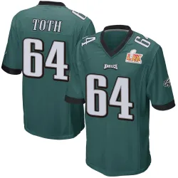 Youth Jon Toth Philadelphia Eagles No.64 Game Team Color Super Bowl LIX Jersey - Green