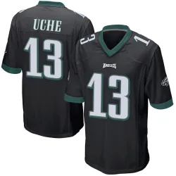 Youth Joshua Uche Philadelphia Eagles No.13 Game Alternate Jersey - Black
