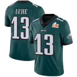 Youth Joshua Uche Philadelphia Eagles No.13 Limited Midnight Team Color Vapor Untouchable Super Bowl LIX Jersey - Green