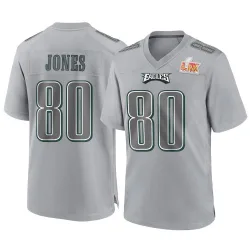 Youth Julio Jones Philadelphia Eagles No.80 Game Atmosphere Fashion Super Bowl LIX Jersey - Gray