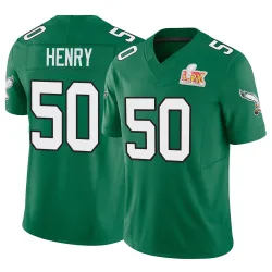 Youth KJ Henry Philadelphia Eagles No.50 Limited Kelly Alternate Vapor F.U.S.E. Super Bowl LIX Jersey - Green