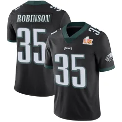 Youth Keilan Robinson Philadelphia Eagles No.35 Limited Alternate Vapor Untouchable Super Bowl LIX Jersey - Black