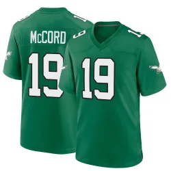 Youth Kyle McCord Philadelphia Eagles No.19 Game Kelly Alternate Jersey - Green