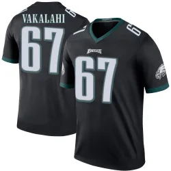 Youth Laekin Vakalahi Philadelphia Eagles No.67 Legend Color Rush Jersey - Black