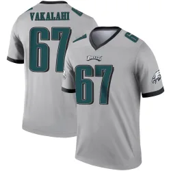 Youth Laekin Vakalahi Philadelphia Eagles No.67 Legend Silver Inverted Jersey