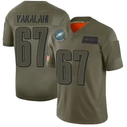 Youth Laekin Vakalahi Philadelphia Eagles No.67 Limited 2019 Salute to Service Jersey - Camo