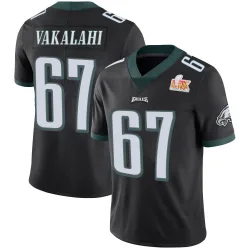 Youth Laekin Vakalahi Philadelphia Eagles No.67 Limited Alternate Vapor Untouchable Super Bowl LIX Jersey - Black