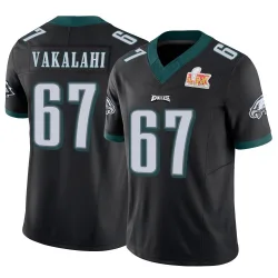 Youth Laekin Vakalahi Philadelphia Eagles No.67 Limited Vapor F.U.S.E. Super Bowl LIX Jersey - Black