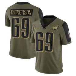 Youth Landon Dickerson Philadelphia Eagles No.69 Limited 2021 Salute To Service Jersey - Olive