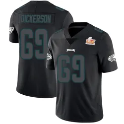 Youth Landon Dickerson Philadelphia Eagles No.69 Limited Super Bowl LIX Jersey - Black Impact