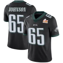 Youth Lane Johnson Philadelphia Eagles No.65 Limited Alternate Vapor Untouchable Super Bowl LIX Jersey - Black
