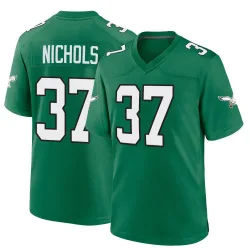 Youth Lew Nichols Philadelphia Eagles No.37 Game Kelly Alternate Jersey - Green