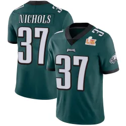 Youth Lew Nichols Philadelphia Eagles No.37 Limited Midnight Team Color Vapor Untouchable Super Bowl LIX Jersey - Green