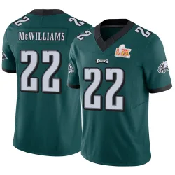 Youth Mac McWilliams Philadelphia Eagles No.22 Limited Vapor F.U.S.E. Super Bowl LIX Jersey - Green