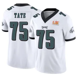 Youth Marcus Tate Philadelphia Eagles No.75 Limited Vapor F.U.S.E. Super Bowl LIX Jersey - White