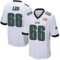 Youth Matt Leo Philadelphia Eagles No.66 Game Super Bowl LIX Jersey - White