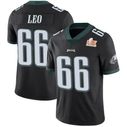 Youth Matt Leo Philadelphia Eagles No.66 Limited Alternate Vapor Untouchable Super Bowl LIX Jersey - Black