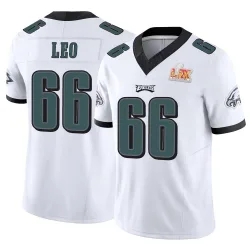 Youth Matt Leo Philadelphia Eagles No.66 Limited Vapor F.U.S.E. Super Bowl LIX Jersey - White
