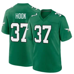 Youth Maxen Hook Philadelphia Eagles No.37 Game Kelly Alternate Jersey - Green