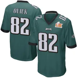 Youth Mike Quick Philadelphia Eagles No.82 Game Team Color Super Bowl LIX Jersey - Green