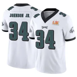 Youth Montrell Johnson Jr. Philadelphia Eagles No.34 Limited Vapor F.U.S.E. Super Bowl LIX Jersey - White