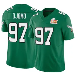 Youth Moro Ojomo Philadelphia Eagles No.97 Limited Kelly Alternate Vapor F.U.S.E. Super Bowl LIX Jersey - Green