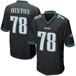 Youth Myles Hinton Philadelphia Eagles No.78 Game Alternate Jersey - Black