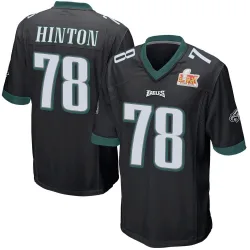 Youth Myles Hinton Philadelphia Eagles No.78 Game Alternate Super Bowl LIX Jersey - Black