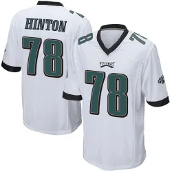 Youth Myles Hinton Philadelphia Eagles No.78 Game Jersey - White
