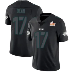 Youth Nakobe Dean Philadelphia Eagles No.17 Limited Super Bowl LIX Jersey - Black Impact