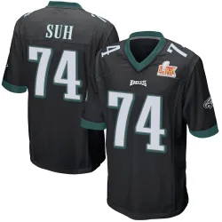 Youth Ndamukong Suh Philadelphia Eagles No.74 Game Alternate Super Bowl LIX Jersey - Black