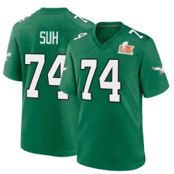 Youth Ndamukong Suh Philadelphia Eagles No.74 Game Kelly Alternate Super Bowl LIX Jersey - Green