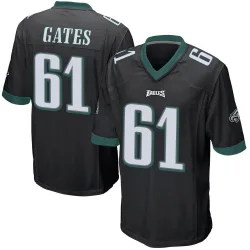 Youth Nick Gates Philadelphia Eagles No.61 Game Alternate Jersey - Black