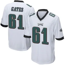 Youth Nick Gates Philadelphia Eagles No.61 Game Jersey - White