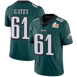 Youth Nick Gates Philadelphia Eagles No.61 Limited Midnight Team Color Vapor Untouchable Super Bowl LIX Jersey - Green