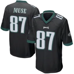 Youth Nick Muse Philadelphia Eagles No.87 Game Alternate Jersey - Black