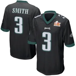 Youth Nolan Smith Jr. Philadelphia Eagles No.3 Game Alternate Super Bowl LIX Jersey - Black