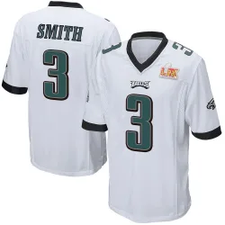 Youth Nolan Smith Jr. Philadelphia Eagles No.3 Game Super Bowl LIX Jersey - White