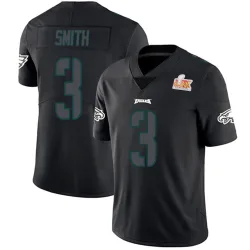 Youth Nolan Smith Jr. Philadelphia Eagles No.3 Limited Super Bowl LIX Jersey - Black Impact