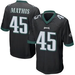 Youth Ochaun Mathis Philadelphia Eagles No.45 Game Alternate Jersey - Black